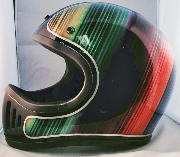 Spectro colors airbrush on helmet