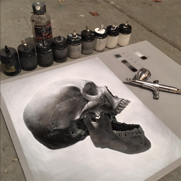 Photorealistic skull - airoilandlead.com/art.html