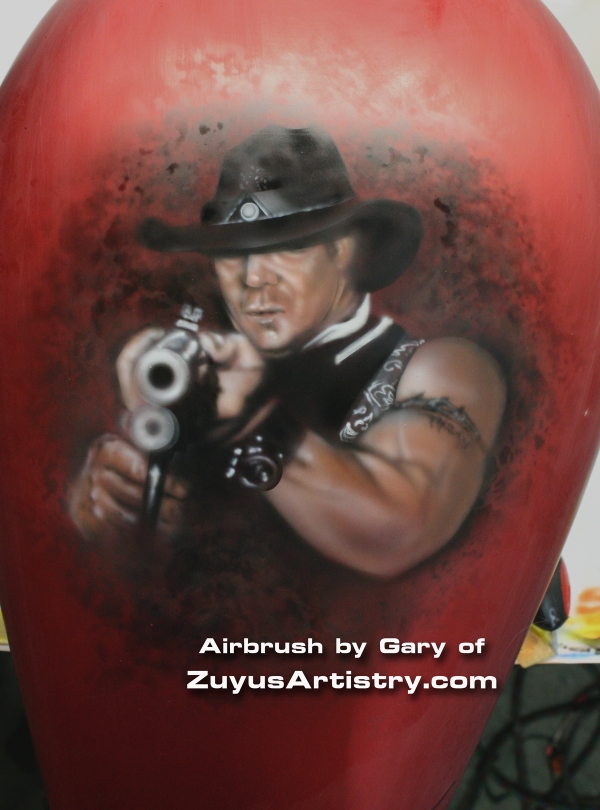 Outlaw airbrush on custom Harley - Kustom Airbrush