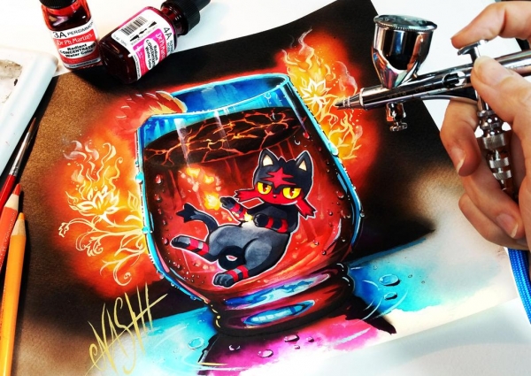 Litten Hot Lava Supreme by Naschi on DeviantArt - Airbrush Artwoks