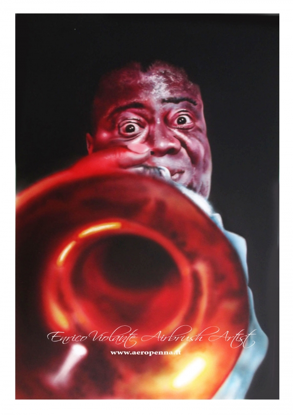 l. armstrong, airbrush ink on paper - Airbrush Artwoks