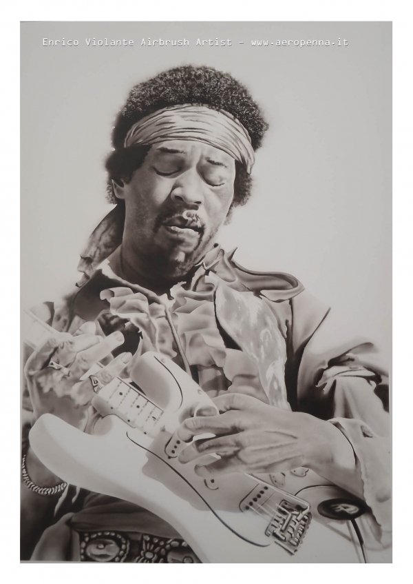 Hendrix, monochrome 50x70 cm.