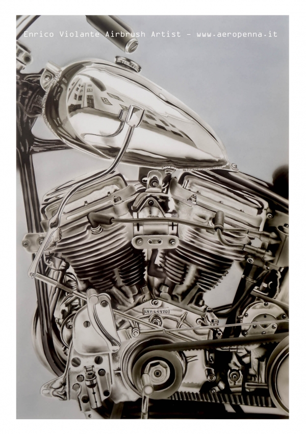 monocromatic on "liquid paper" by Tecka Design Italy - Airbrush Artwoks