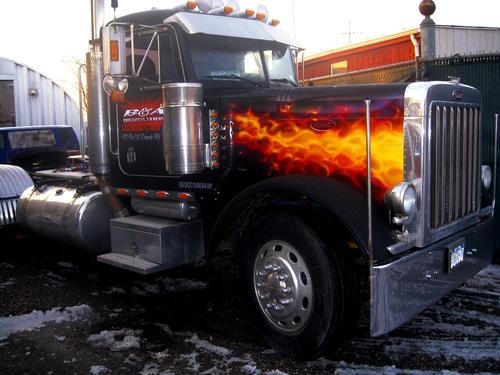 #Airbrush Real Flames on Truck