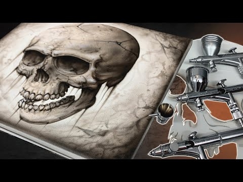 Airbrushing a Skull using AirShot templates - YouTube - Airbrush Videos