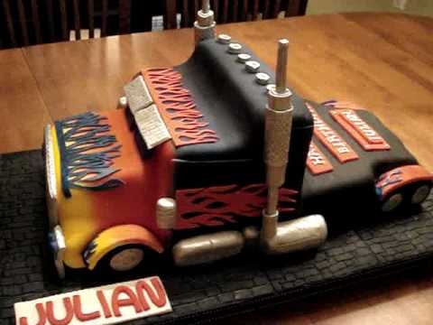 ▶ Transformers - Optimus Prime Fondant Birthday Cake - YouTube - Airbrush on Foods
