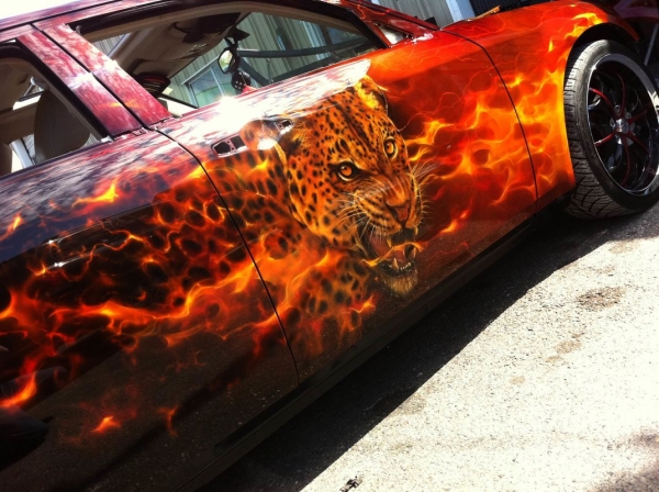 Tuning car and Real Flames? Of corse...