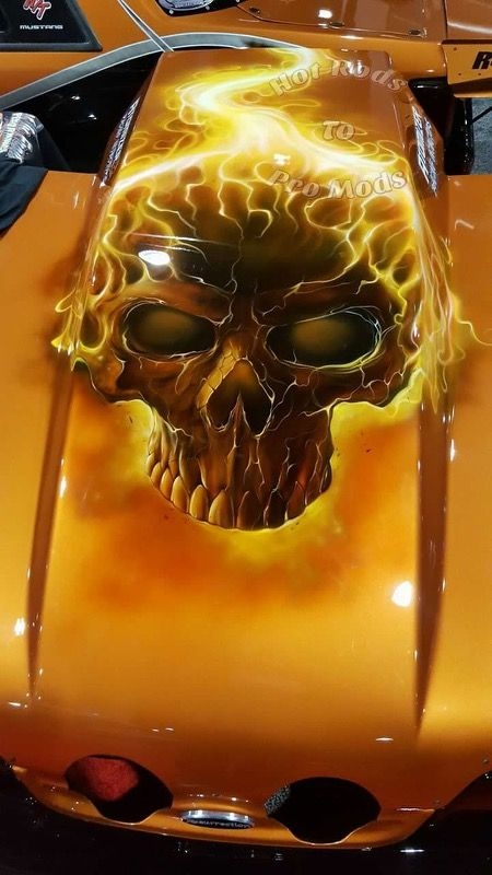 Skull & Flames - Airbrush Artwoks