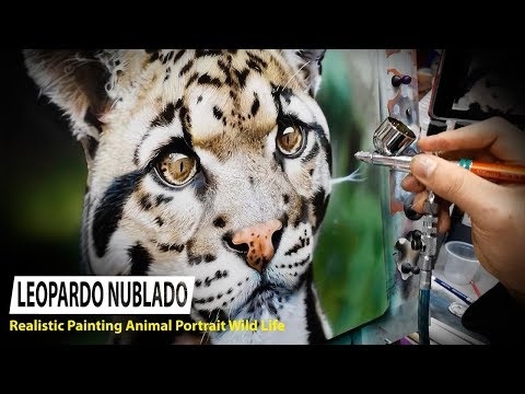 Hyper realistic Painting Clouded Leopard with airbrush - PaintingTube - Airbrush Videos
