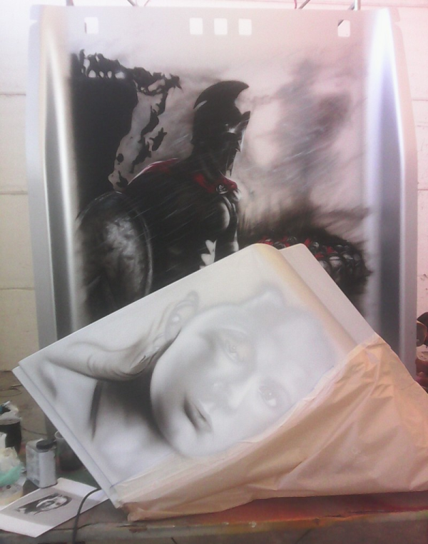Queen Gorgo portrait, from 300 movie. Scania Show Truck - in progress - ArteKaos Airbrush Tutorials
