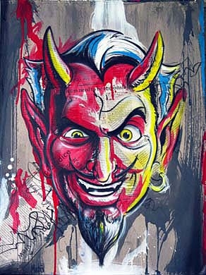 "The Devil Made Me Do It" - Original painting by Tim Miklos 2013 