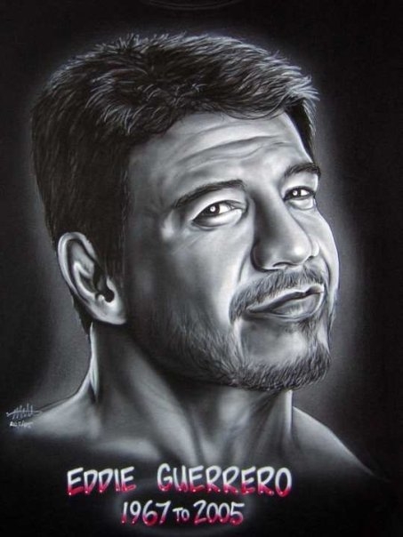 Eddie Guerrero on black tee - My Paintings