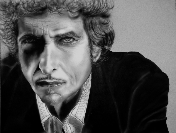 Bob Dylan 
Acrilyc on cardboard