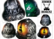 Airbrushed hard hat "Oilfield Trash" - My Designs