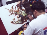 How to Airbrush Boris Master Piece on canvas - WetCanvas - Airbrush Step by Step