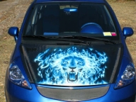 Flaming Lion Hood - Kustom Airbrush