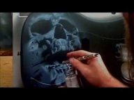 Airbrushing A Skull Guitar - AcE Kustoms - Creative Learning