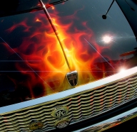 Mini cooper bonnet airbrush flames - Airbrush Artwoks