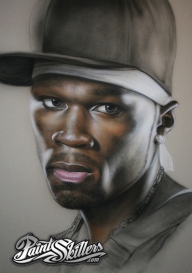 50 CENT AIRBRUSH REALISTIC PORTRAIT by Konf - Airbrush Stuff