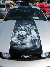 Ford Mustang hood art - Airbrush Artwoks