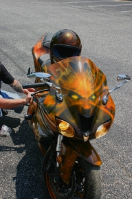 Front of TruFlames bike - Airbrush Artwoks