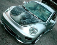 Nissan 350Z hood airbrush - Airbrush Artwoks