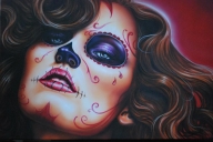 Perfect Image > Skull Girl Red - Airbrush Art