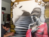 Wall airbrush in progress 2 by wolverinevt - Airbrush Murales