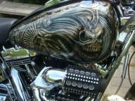 Harley Davidson Tank Giger Skull design - Kustom Airbrush