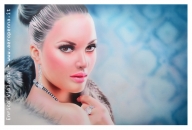 airbrush female portrait, cm.40x60, schoeller and acrilyc colours - Airbrush Artwoks