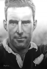 airbrush - Sir Colin Meads by Julia Tapp - Airbrush Artwoks