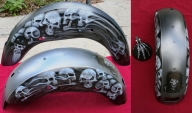 Fender for previously finished tank and front fender - Kustom Airbrush