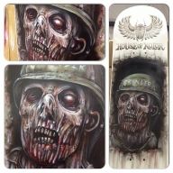 Zombie Skateboard, airbrushed today @ MotorEx on the House of Kolor and Anest Iwata stands.  - Airbrush Artwoks