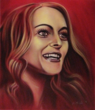 'Heather Graham' 
Portrait on red. 2014
 - myStuff