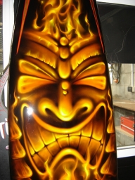 SURF CITY TIKI FLAME by FENO (CLOSE UP) - Airbrush Artwoks