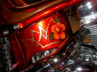 Airbrush and gold leaf, custom on Harley - Airbrush Artwoks