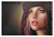  ritratto di modella....airbrush portrait, cm.40x60, e'tac color marissa series - Airbrush Artwoks