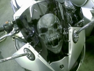 Airbrushed skull windscreen by Jonny5nLala - Airbrush Artwoks