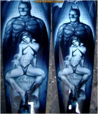 airbrus custom paint - Chopper American IronHorse 1800 Batman  The Dark Knight