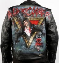 Stunning Welcome 2 My Nightmare Leather Jacket By Danielle Vergne by Danielle Vergne - Airbrush Artwoks