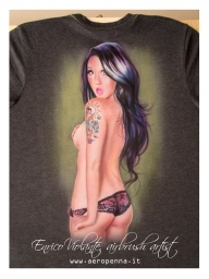 airbrush pin-up on tshirt - Airbrush Artwoks