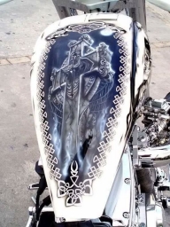 Airbrush custom artwork on harley - Kustom Airbrush