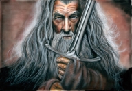 Gandalf
Airbrush on watercolor paper. - Kustom Airbrush
