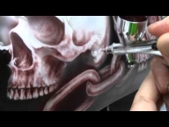 Harley Davidson Tank - Skull Heads Chain Airbrush Stencil - Airbrush Videos