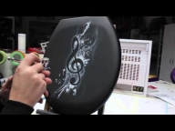 Airbrush Tutorial Videoanleitung Step by Step WC-Sitz / Toilet Seat Musik Note Design - Via YouTube - Airbrush Videos