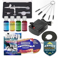 $37.82 for this #Cake Decorating #Airbrush #Kit Gravity Feed Gun Air Compressor - 4 Color Set - Airbrush on Foods
