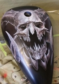 Monster Skull B/W - Kustom Airbrush