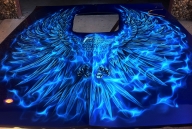 Airbrushed Trans Am Hood - Phoenix - Blue True Fire — Dallas AirbrushDallas Airbrush - Airbrush Artwoks