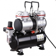 $98.96 Twin Cylinder Piston #Airbrush #Compressor w/Tank 1/3 HP Hobby T-Shirt Tattoo - Airbrush Deals