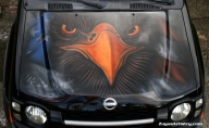 Eagle and flag on Xterra hood - Kustom Airbrush